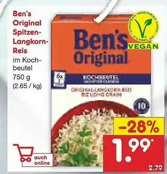 Netto Marken-Discount Ben's Original Spitzen-langkorn-reis Angebot