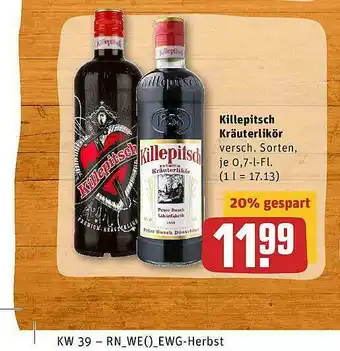 REWE Killepitsch Kräuterlikör Angebot