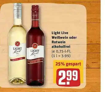 REWE Light Live Weißwein Oder Rotwein Alkoholfrei Angebot