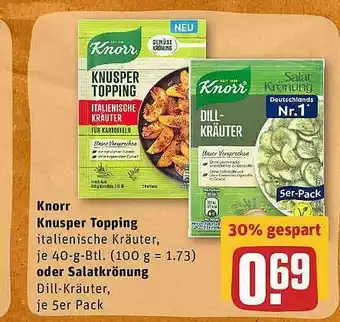 REWE Knorr Knusper Topping Oder Salatkrönung Angebot