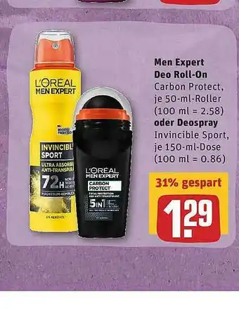 REWE Men Expert Deo Roll-on Oder Deospray Angebot