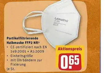 REWE Partikelfiltrierende Halbmaske FFP2 NR3 Angebot