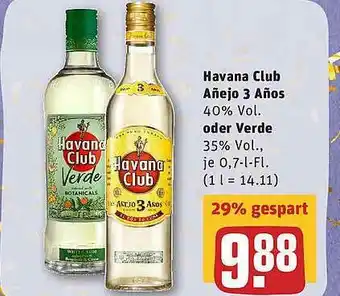 REWE Havana Clun Añejo 3 Años Oder Verde Angebot