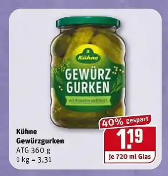 REWE Kaufpark Kühne Gewürzgurken Angebot