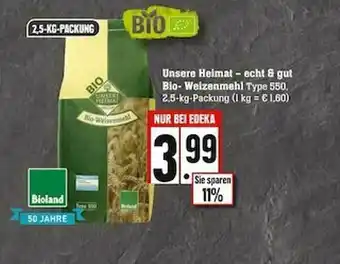 Scheck-in-Center Unsere Heimat Bio- Weizenmehl Angebot