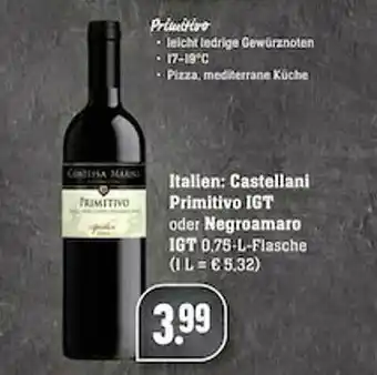 Scheck-in-Center Castellani Primitivo Igt Oder Negroamaro Igt Angebot