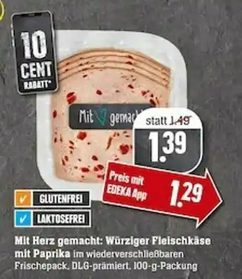 Scheck-in-Center Mit Herz Gemacht: Würziger Fleischkäse Mit Paprika Angebot