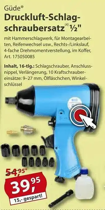 Sonderpreis Baumarkt Güde Druckluft-schlag-schraubersatz 1 2 Angebot