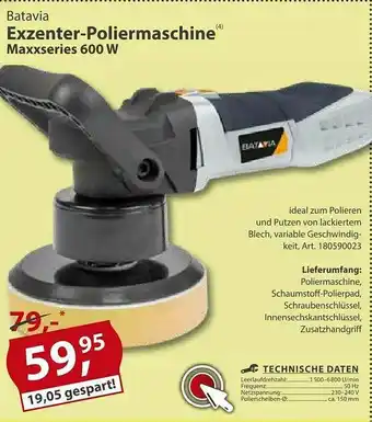 Sonderpreis Baumarkt Batavia Exzenter-poliermaschine Maxxseries 600 W Angebot