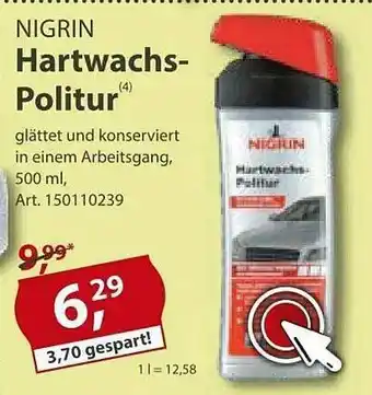 Sonderpreis Baumarkt Nigrin Hartwachs-politur Angebot