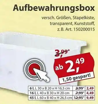 Sonderpreis Baumarkt Aufbewahrungsbox Angebot