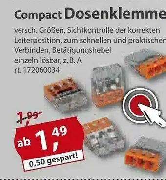 Sonderpreis Baumarkt Compact Dosenklemme Angebot