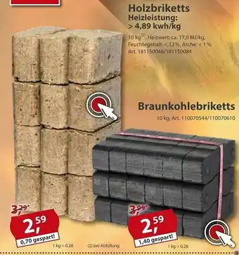 Sonderpreis Baumarkt Holzbriketts Braunkohlebriketts Angebot