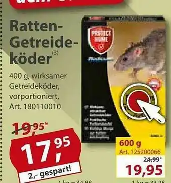 Sonderpreis Baumarkt Ratten-getreideköder Angebot