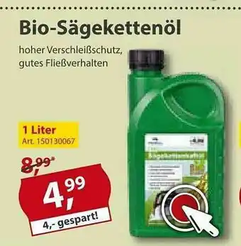 Sonderpreis Baumarkt Bio-sägekettenöl Angebot