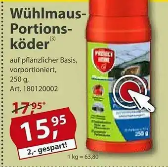 Sonderpreis Baumarkt Wühlmaus-portions-köder Angebot