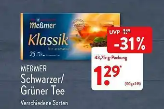 Aldi Nord Meßmer Schwarzer Grüner Tee Angebot