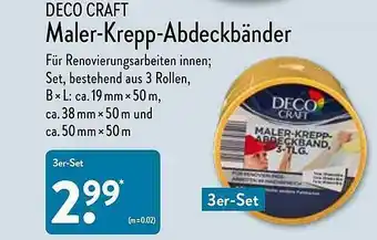 Aldi Nord Deco Craft Maler-krepp-abdeckbänder Angebot