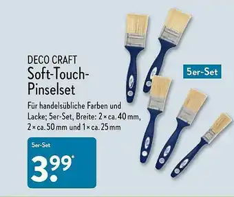 Aldi Nord Deco Craft Soft-touch-pinselset Angebot