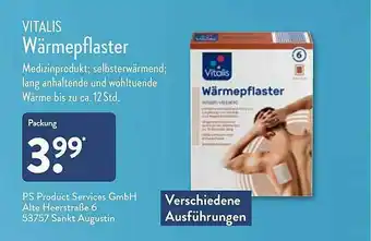 Aldi Nord Vitalis Wärmepflashter Angebot