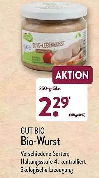 Aldi Nord Gut Bio Bio-wurst Angebot