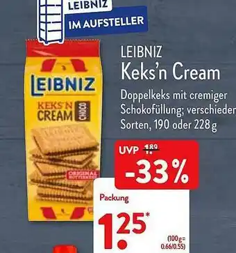 Aldi Nord Leibniz Keks'n Cream Angebot