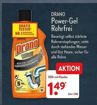 Aldi Nord Drano Power-gel Rohrfrei Angebot