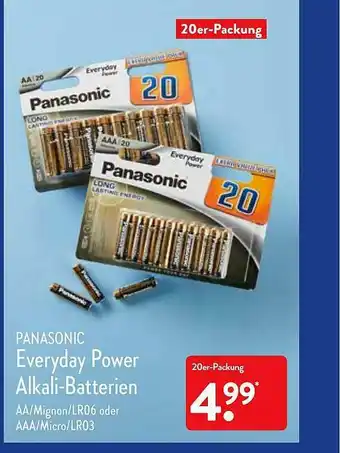 Aldi Nord Panasonic Everyday Power Alkali-batterien Angebot