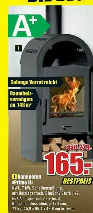 B1 Discount Baumarkt Kaminofen „primo Ii” Angebot