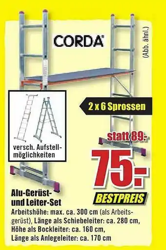 B1 Discount Baumarkt Alu-gerüst- Und Leiter-set Corda Angebot