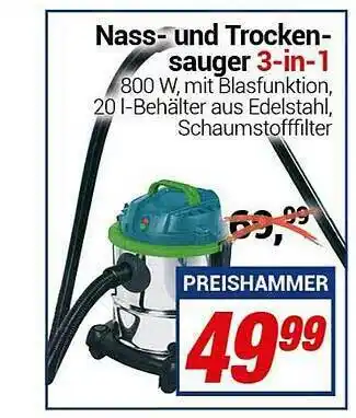 CENTERSHOP Nass- Und Trocken-sauger 3-in-1 Angebot