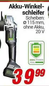 CENTERSHOP Akku-winkel-schleifer Angebot