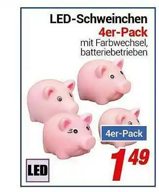 CENTERSHOP Led-schweinchen 4er-pack Angebot