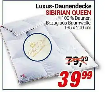 CENTERSHOP Luxux-daunendecke Sibirian Queen Angebot