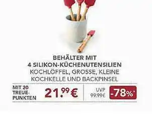 E-Center Behälter Mit 4 Silikon-küchenutensilien Angebot