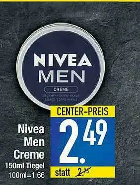 E-Center Nivea Men Creme Angebot