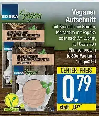 E-Center Edeka Vegan Veganer Aufschnitt Angebot