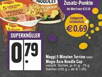 E-Center Maggi 5 Minuten Terrine Oder Magic Asia Noodle Cup Angebot