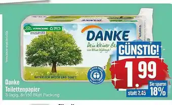 Edeka Danke Toiletttenpapier Angebot