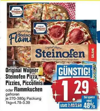 Edeka Original Wagner Steinofen Pizza, Pizzies, Piccolinis Oder Flammkuchen Angebot