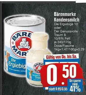 Edeka Bärenmarke Kondensmilch Angebot