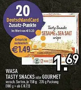 Edeka Wasa Tasty Snacks Oder Gourmet Angebot