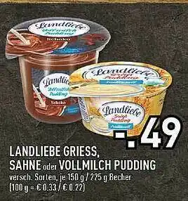 Edeka Landliebe Griess Sahne Oder Vollmilch Pudding Angebot