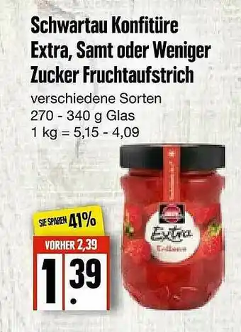 Edeka Frischemarkt Schwartau Konfitüre Extra, Samt Oder Weniger Zucker Fruchtaufstrich Angebot