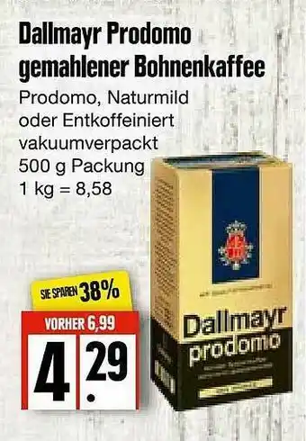 Edeka Frischemarkt Dallmayr Prodomo Gemahlener Bohnenkaffee Angebot