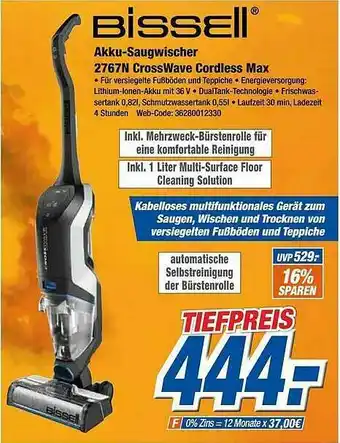 Expert Klein Bissell Akku-saugwischer 2767n Crosswave Cordless Max Angebot