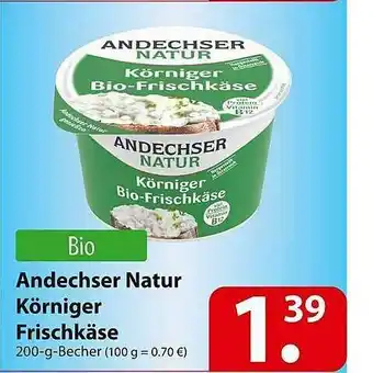 Famila Nord Ost Bio Andechser Natur Körniger Frischkäse Angebot