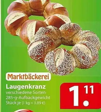 Famila Nord Ost Laugenkranz Marktbäckerei Angebot