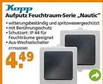 Globus Baumarkt Kopp Aufputz Feuchtraum-serie „nautic” Angebot