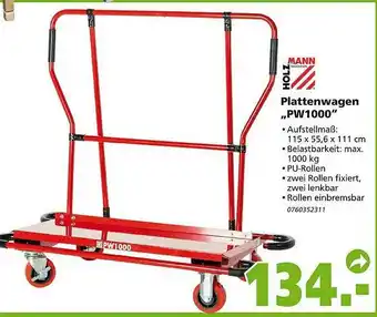 Globus Baumarkt Holz Mann Plattenwagen „pw1000” Angebot